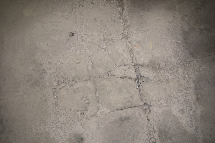 Damaged concrete mezzanine flooring